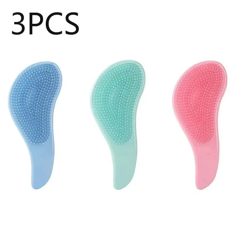 3/6Pcs Comb Anti-static Massage Hair Brush Tangle Detangle Air Cushion Hair Brush Comb Salon Barber Hair Styling Tools Oasis Select Blue-Green-Pink