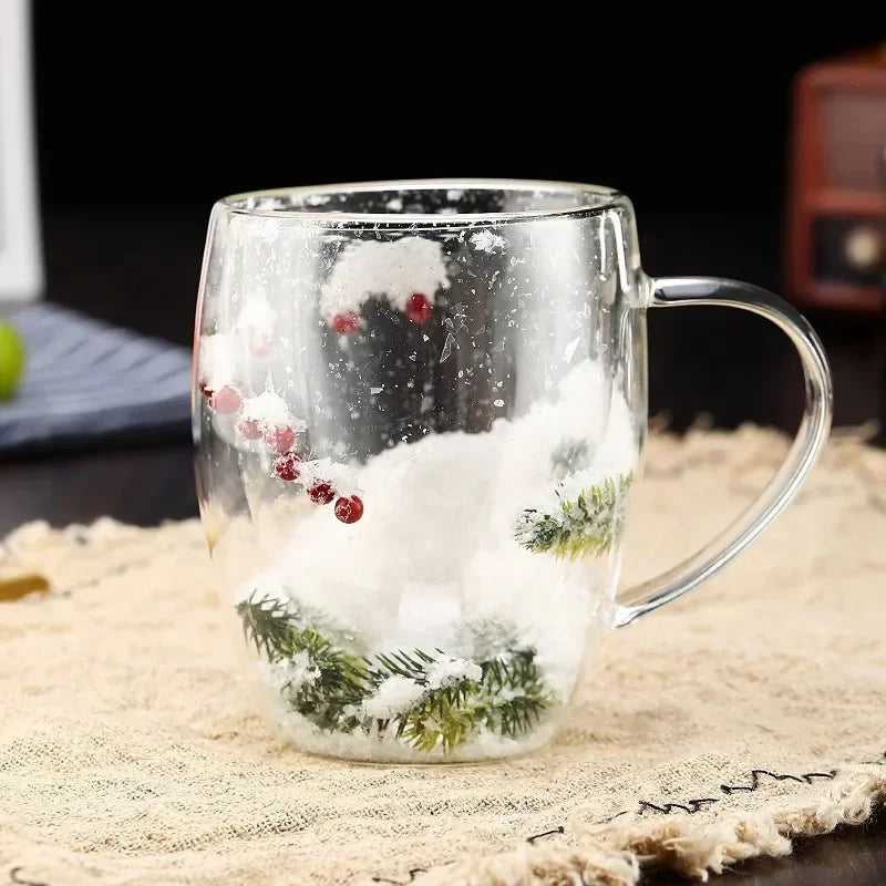 200/350ML Heat Resistant Double Wall Tea Glass Cup Beer Coffee Creative Cold Beverage Transparent Drinkware Festival Gift Cup Oasis Select