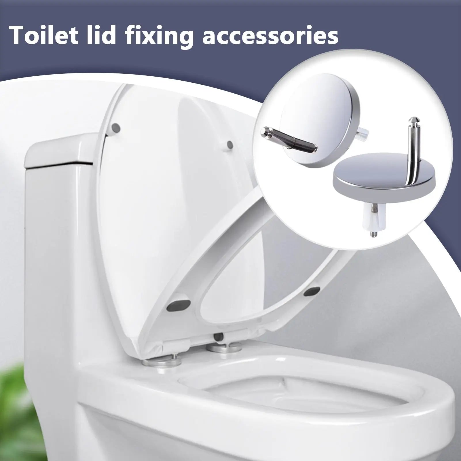 2Pcs Toilet Seat Hinges Universal Seat Top Fix Hinge Stainless Steel Replacement Toilet Seat Parts Mounting Connector Attachme Oasis Select