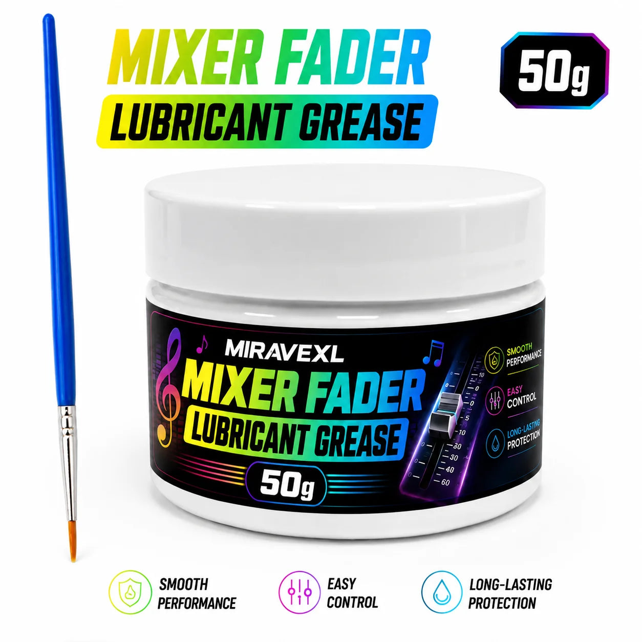 MIRAVEXL Mixer Fader Lubricant Grease 50g Professional Audio Console Fader MaintenanceSmooth Control With Precision Brush Kit Oasis Select