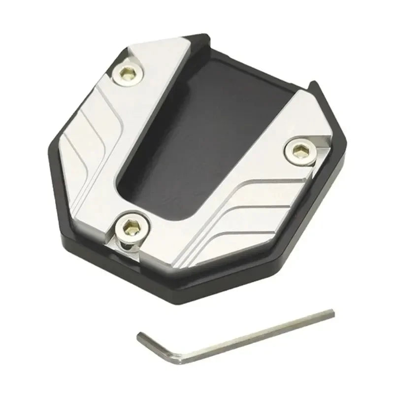 1/2/4pcs Universal Bicycle Foot Extension Kickstand Accessories Motorcycle Side Stand Cover Aluminum Alloy Motorcycle Stands Pad Oasis Select Silver-1pcs