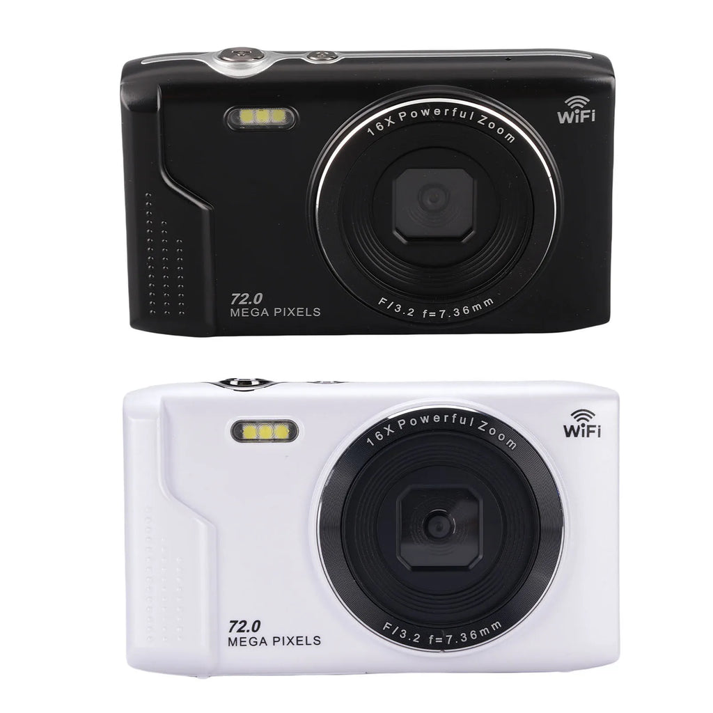 Vlog Travel Camera WiFi 5K Digital Camera AF Autofocus 1200mAh Battery 16X Zoom Portable 2.8 inch LCD Screen for Photography Oasis Select black