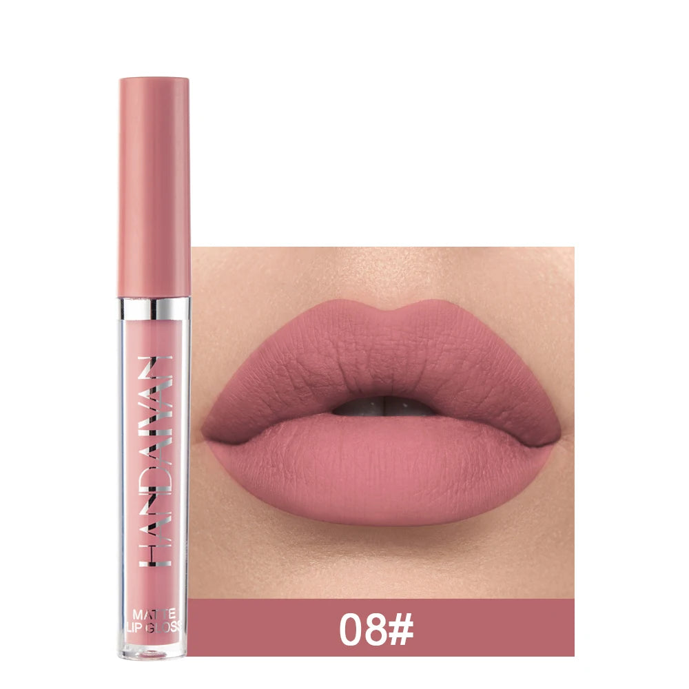 HANDAIYAN Matte Velvet Liquid Lipstick – 12 Shades, Waterproof
