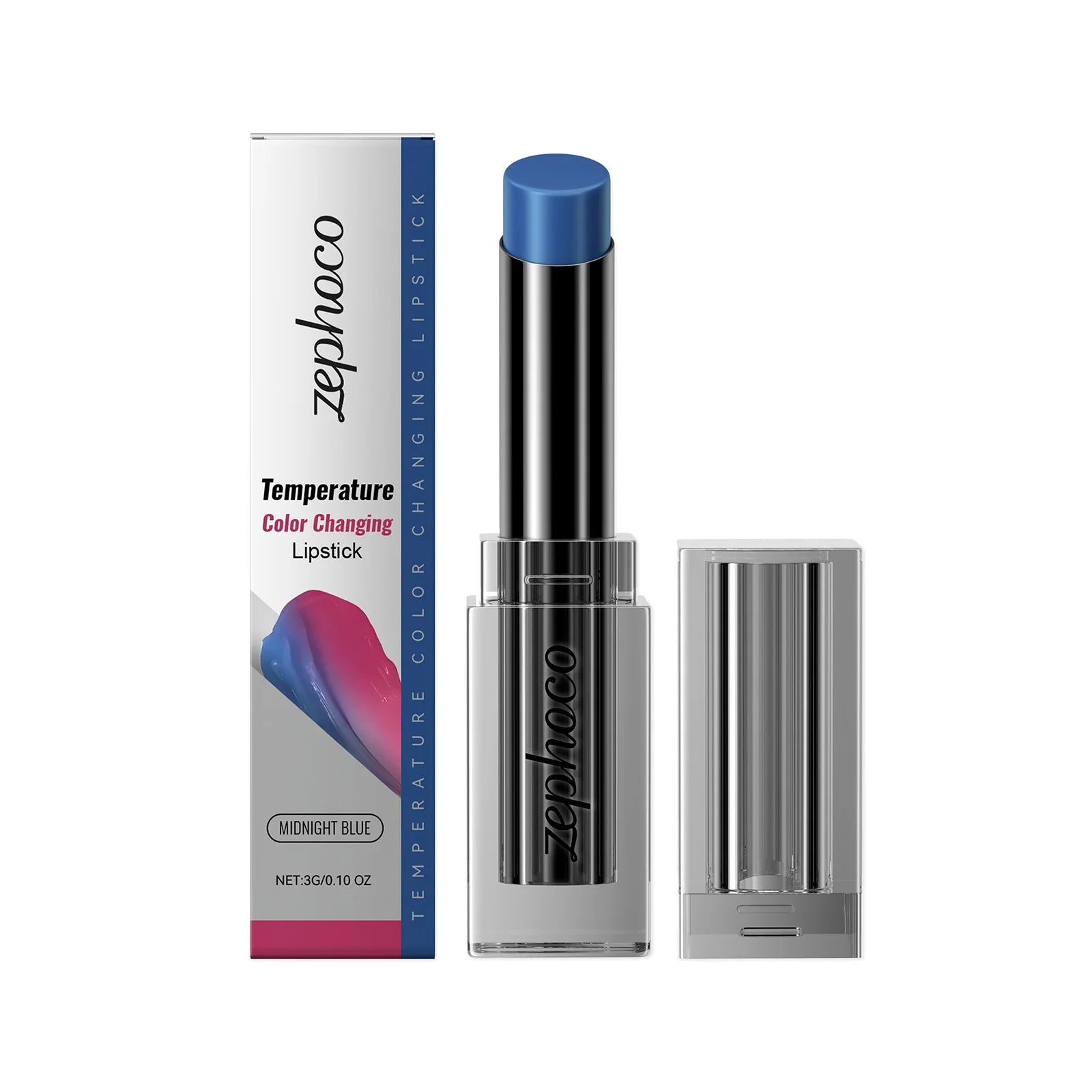 Obsidian Thermochromic Lipstick – Moisturizing Color-Change Lip Balm Thermochromic Lipstick Oasis Select Midnight Blue
