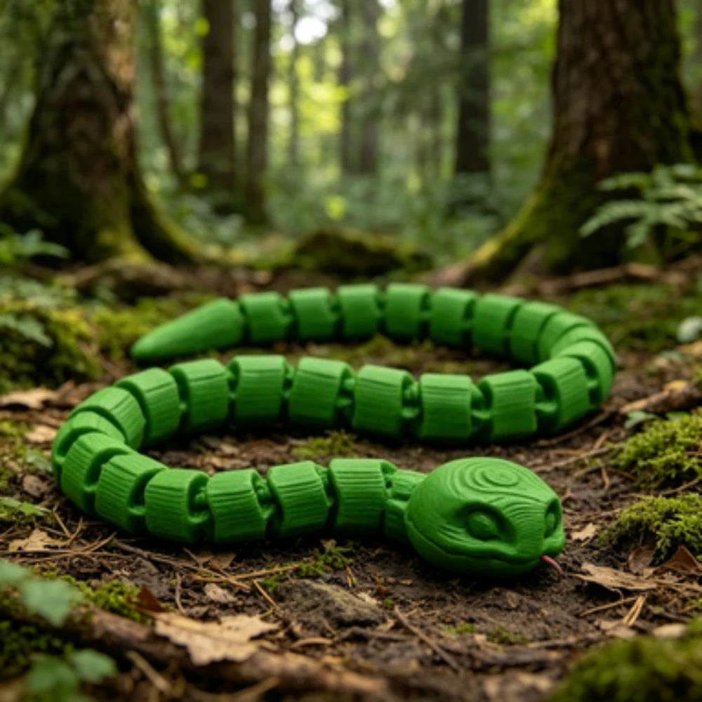 Mini 3D Printed Articulated Snake Toy Flexible Joints Simulated Animal Figurine Desk Decor Stress Relief Fully Articulated Joint Oasis Select