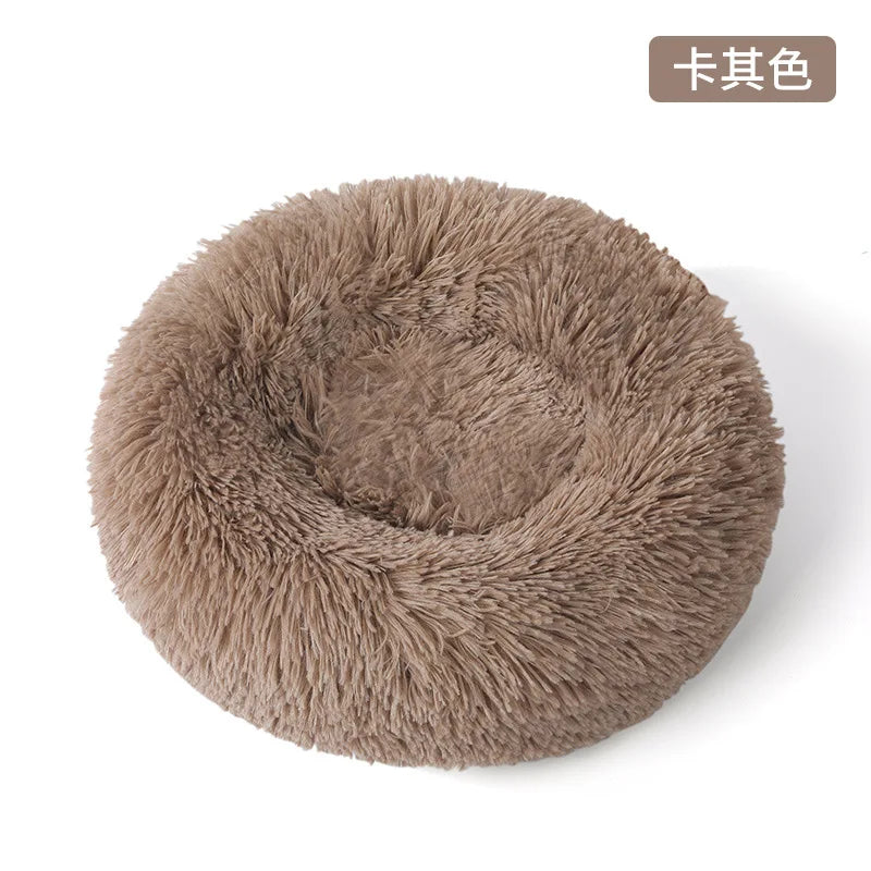 Plush Pet Bed for Dogs Cats Winter Warm Long Plush Pet Nest Cozy Dog Bed Mat Soft Pet Sleeping Bed for Small Medium Dogs Cats Oasis Select Khaki D 70CM