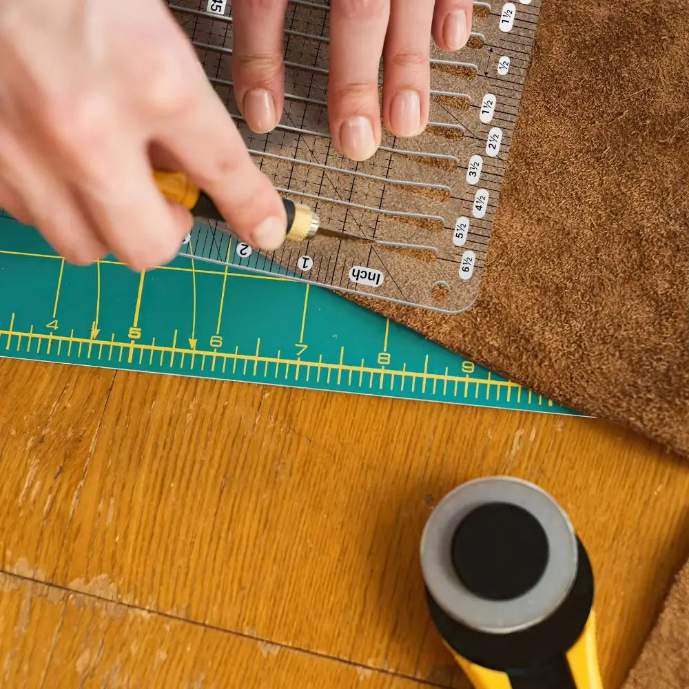 Cutting Assistant 5-in-1 Quilting Ruler Clear Acrylic Scale Slotted Quilting Template Transparent Square Fabric Cutting Ruler Oasis Select