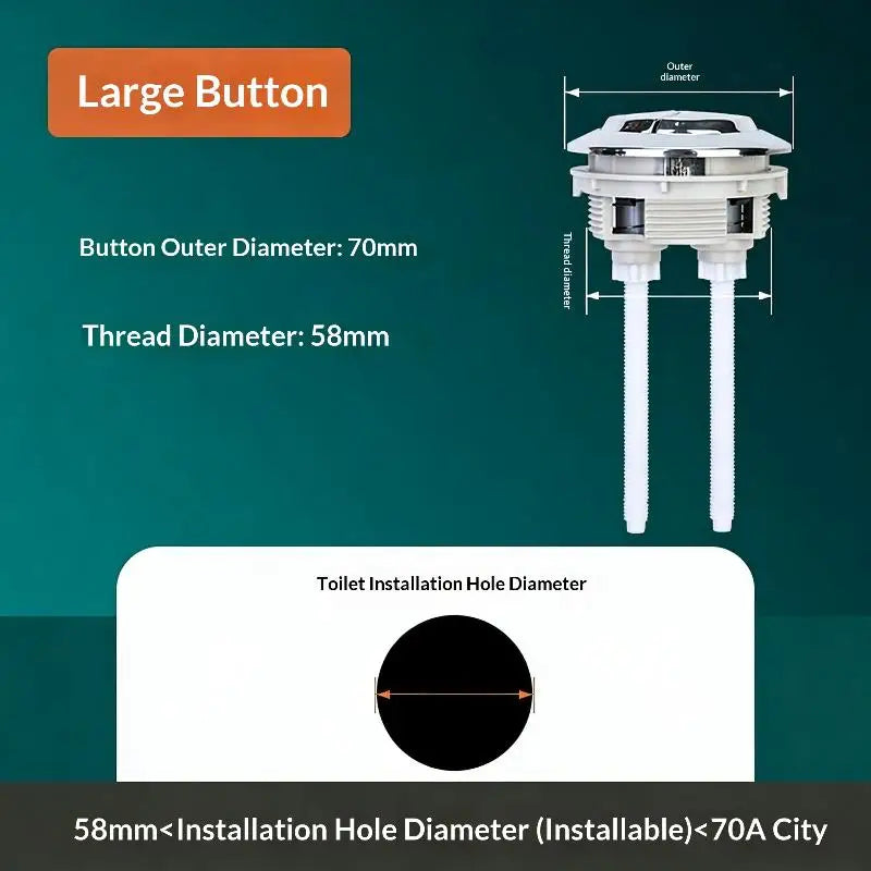 NEW 1Pcs Dual Flush Toilet Push Button, Dual-Control Design, Multi Size 38/48/58mm, Toilet Tank Valve Repair Bathroom Accessory Oasis Select A1