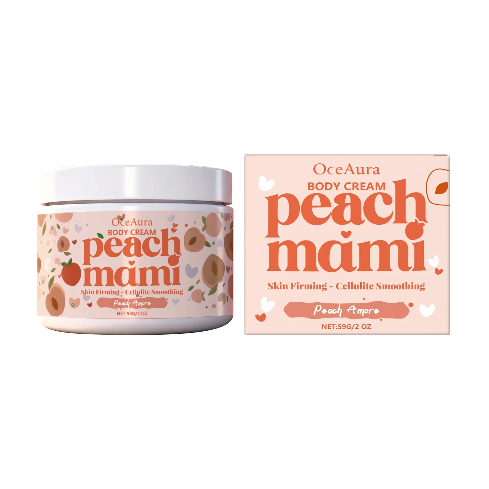OceAura Peach Firming Body Cream – Tighten, Lift & Moisturize Firming Body Cream Oasis Select 59g Boxed
