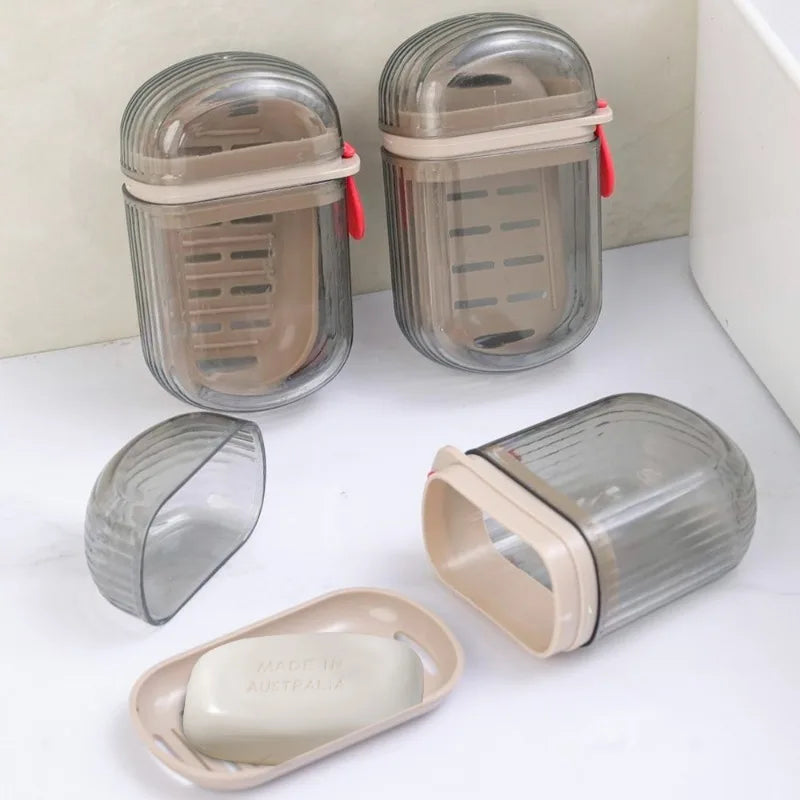Portable Leakproof Soap Box with Lid & Drain | Travel Camping