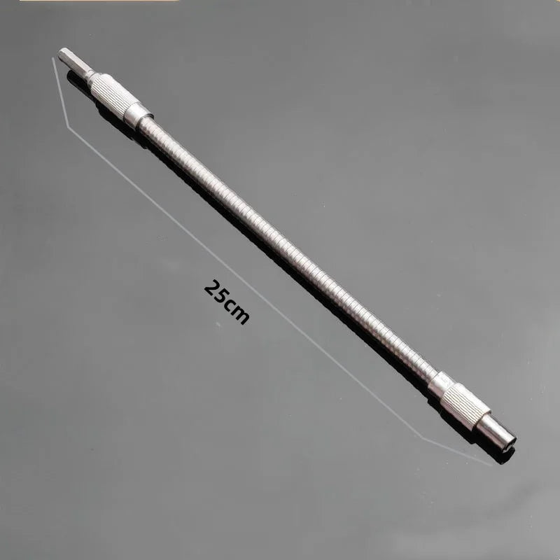 Flexible Drill Bit Extension Hexagonal Shank Bendable Impact Bit Extension Universal 25cm Metal Flexible Shaft Extension Bit Oasis Select Silver