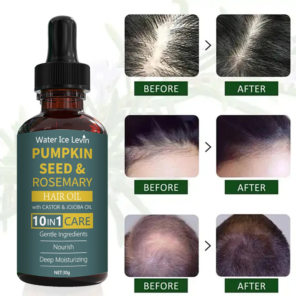 Pumpkin Seed & Rosemary Hair Oil 10-in-1 Care for Deep Nourishing & Moisturizing,Gentle Formula for All Hair Types Oasis Select