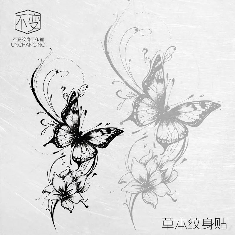 New butterfly tattoo sticker niche hottie personality realistic lasting waterproof advanced sense tattoo Oasis Select HD-008 7x12cm