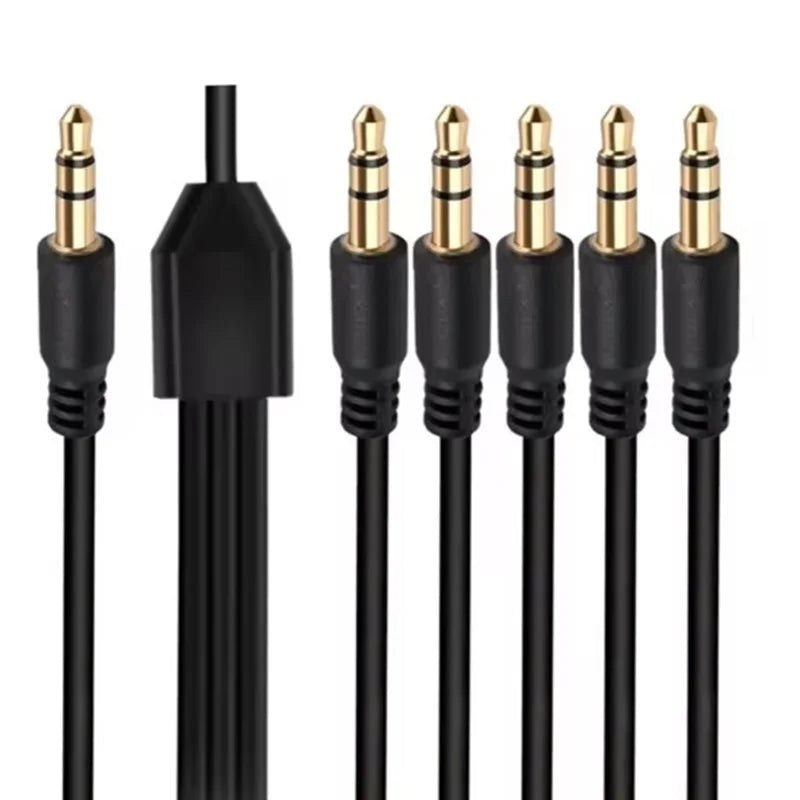 3.5mm Headphone Jack Audio Cable Splitter 3.5mm Cable 1 Male to 2/3/4/5/6 male AUX Cable Splitter Adapter For Computer Headset Oasis Select 0.5m 1 to 5