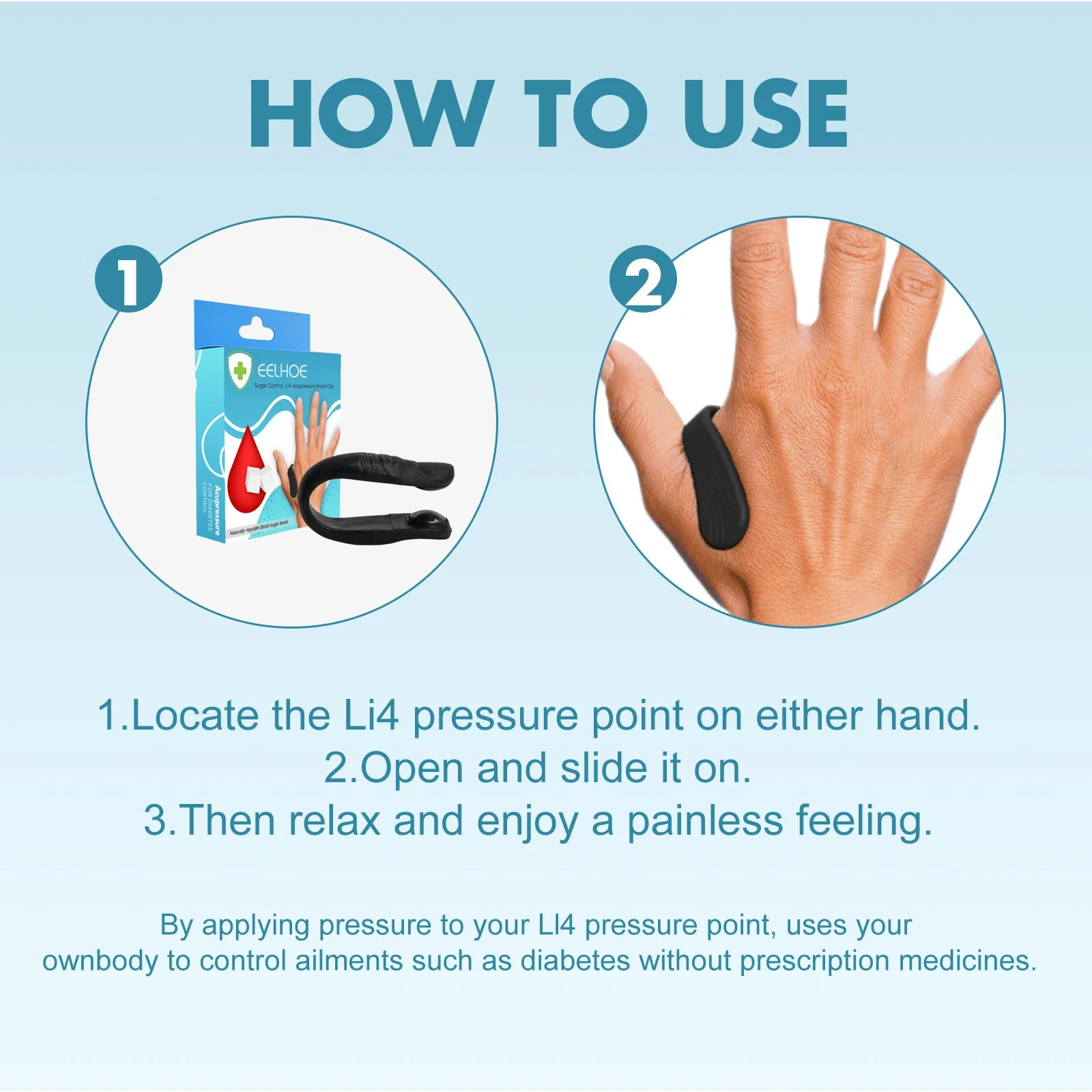 EELHOE LI4 Acupressure Point Clip – Hand Wellness Massager