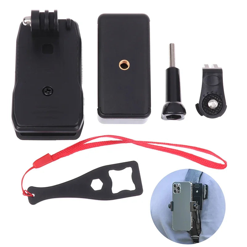 1Pcs Anti-Slide Backpack Strap Clip Mount Adjustable Phone Holder Outdoor Live Video Stand Clamp Mount Oasis Select