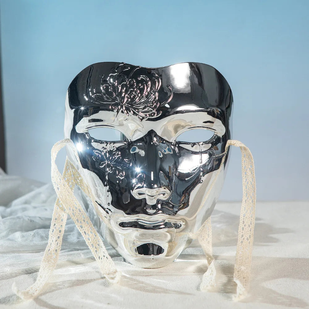 Mask Retro Hand Drawing Fashion Men and Women SameStyle Ancient Style Adult Style Hanfu Props Ball Party Secret Room Accessories Oasis Select Silver