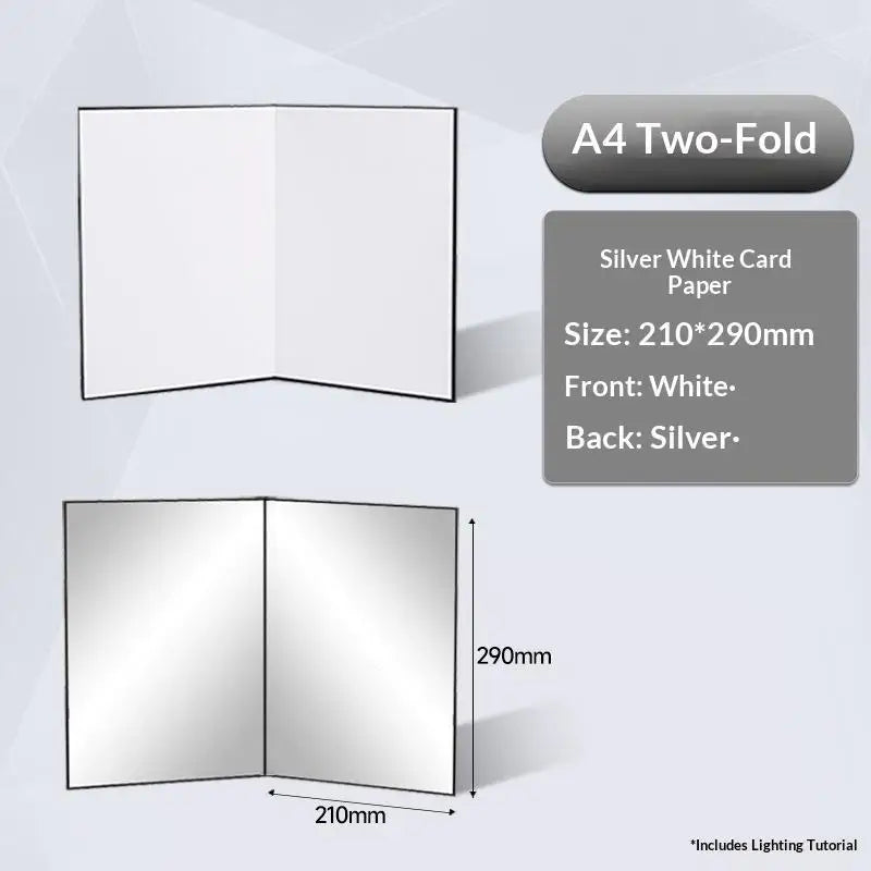 3-in-1 Foldable Photography Reflector Board Durable Paperboard Light Diffuser for Home Studio Product Shooting Oasis Select A4 No plug