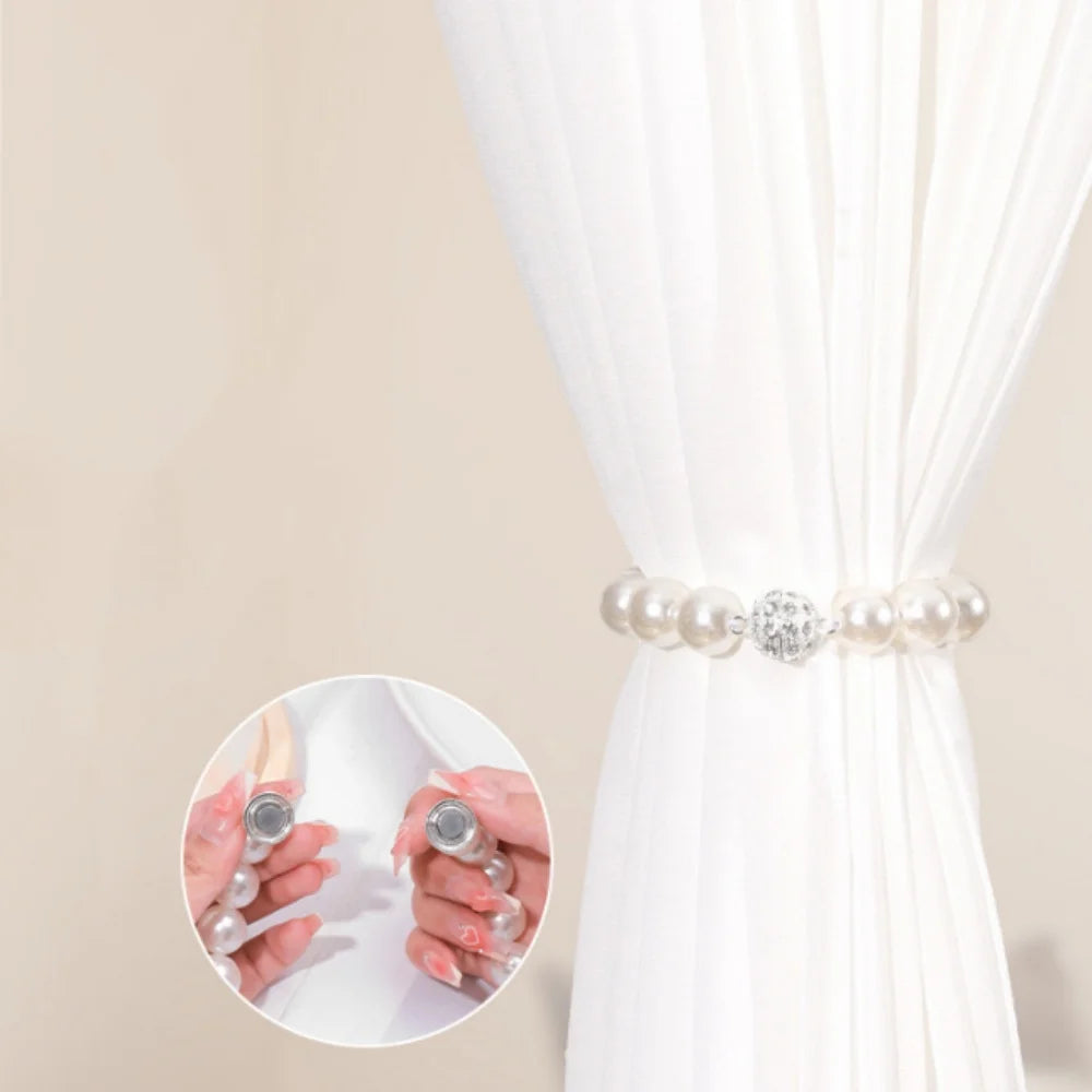 Pearl Magnetic Curtain Tie Backs Curtain Buckle Curtain Rope Holder Hook Curtain Binding Strap Kids Room Decoration Accessories Oasis Select