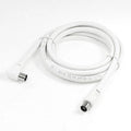 New Sale 2M Metre Right Angle Angled RF TV Aerial Lead Cable Male to Coax Coaxial White Oasis Select 2m