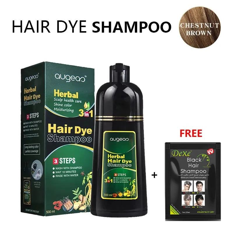 6 Color Coffee Red Purple Salon & Home Hair Color Hair Dye Shampoo Fast Grey Hair Dyed Black 500ml Oasis Select 500ml Chestnut Brown