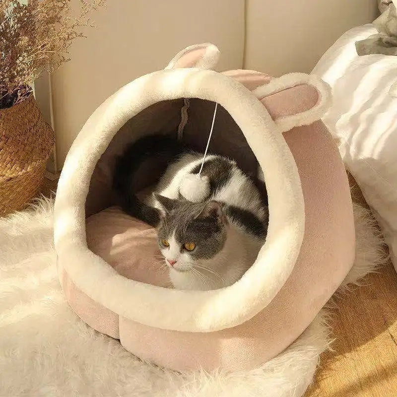 Pet Mat Removable and Washable Cat Nest Dog Kennel Four Seasons Universal Rabbit Nest Warm Cat Nest Sleeping Cat House Toy Oasis Select Cute Tutu S 30x30x28cm