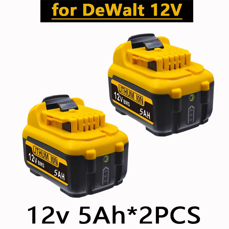 For DeWalt 12V DCB120 2Ah 3Ah 5Ah 6Ah Battery DCB127 DCB124-XJ DCD796 DCF922 Rechargeable Lithium-ion. Oasis Select 12V 5AH X2