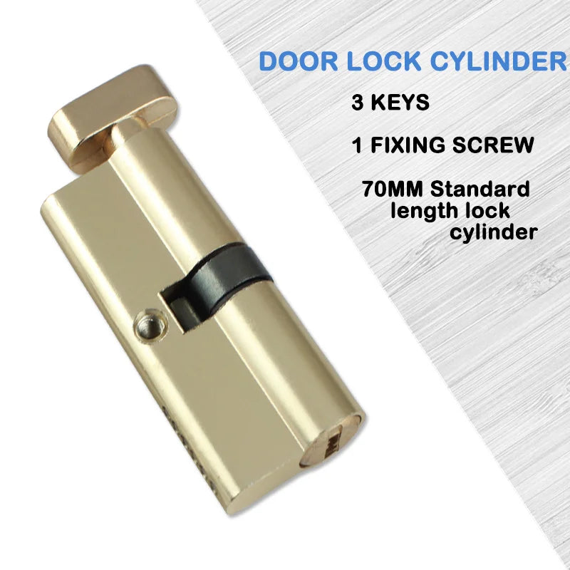 Euro Cylinder Barrel Door Lock | Key & Thumb Turn 70mm