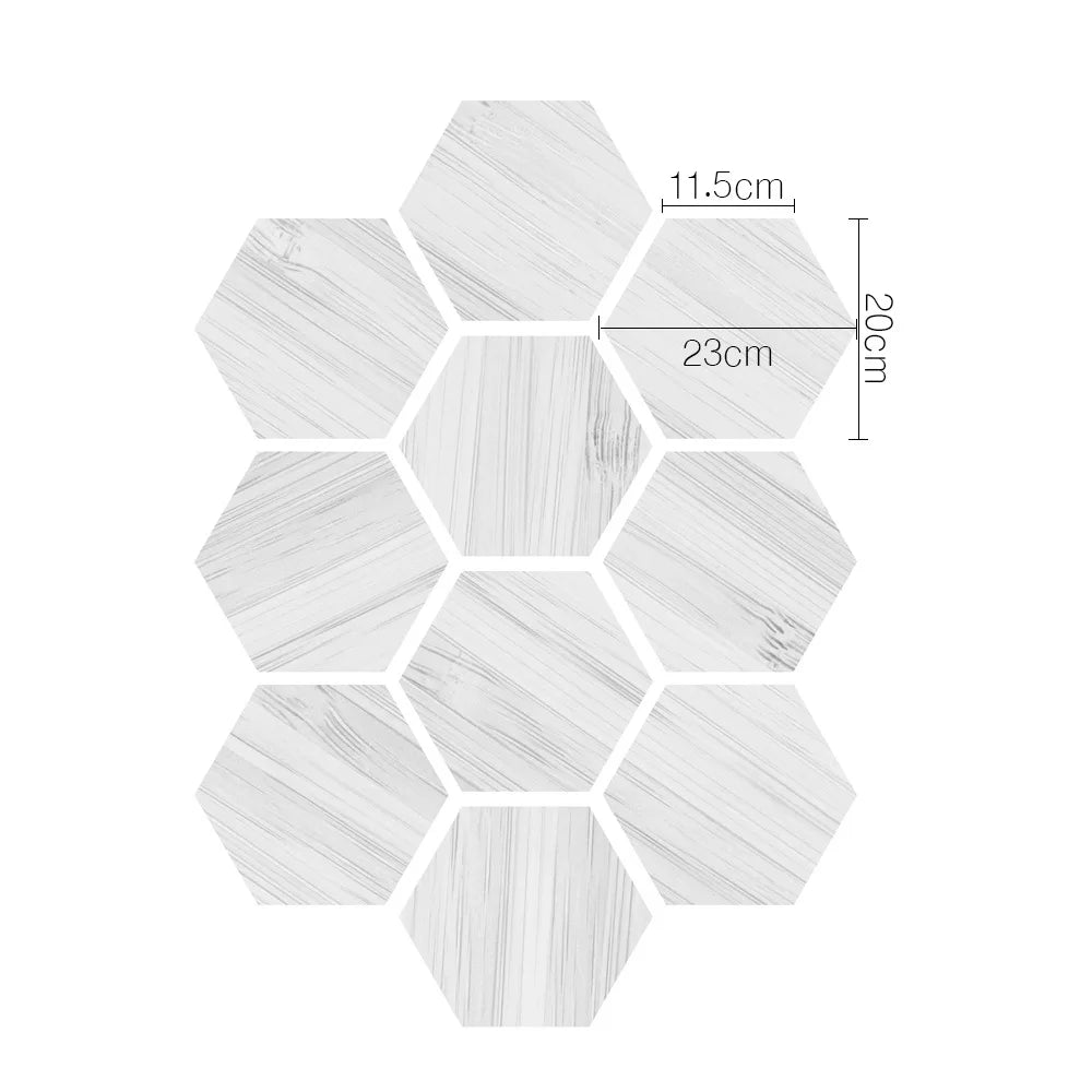 Stereoscopic simulation hexagonal imitation wood grain self-adhesive ceramic tile decorative anti-skid laminated floor tile Oasis Select DB031 10pcs