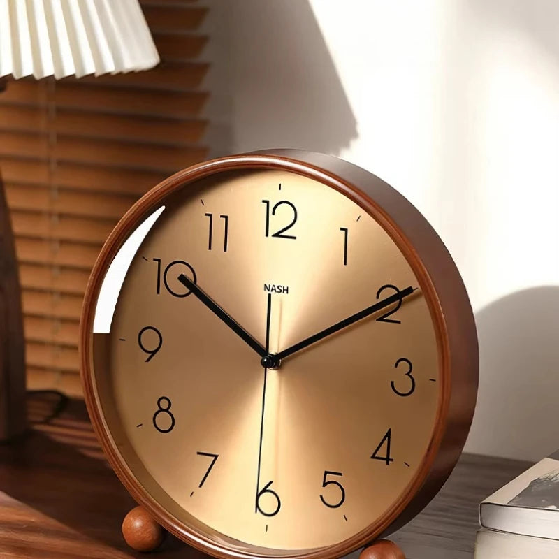 Vintage Light Luxury Solid Wood Clock Living Room New Home Pendant Clock Desktop Pendant Placement Oasis Select