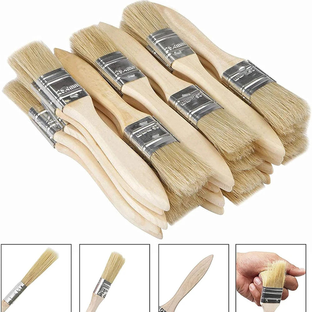 10/20/30pcs short wooden handle art brushes, hog bristle brushes, watercolor brushes, wall brushes, art brushes, cleaning Oasis Select