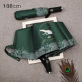 Automatic Double Sunny Umbrella Large Sunshade Sunblock Folding Retro Oil Painting Umbrella Oasis Select 108cm