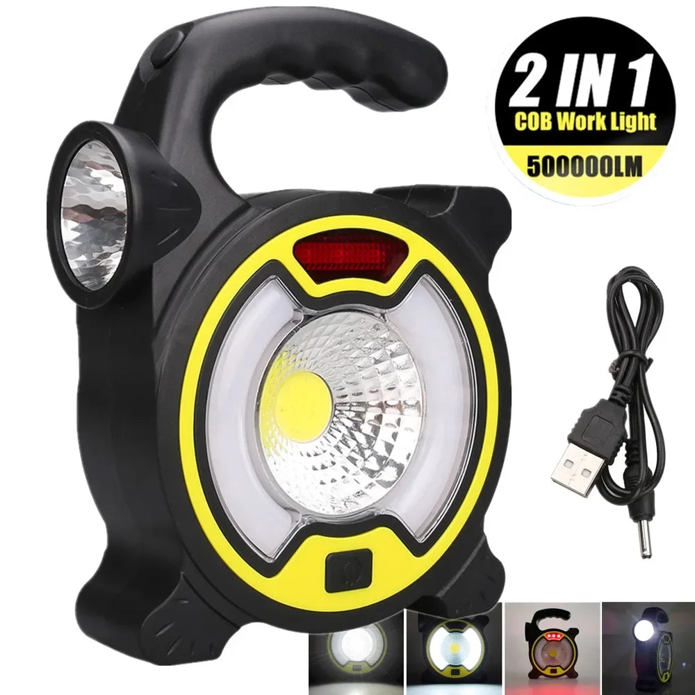 30W LED Portable Rechargeable Floodlight Waterproof Spotlight Battery Powered Searchlight Outdoor Work Lamp Camping Lantern Oasis Select W804 C USB Plug