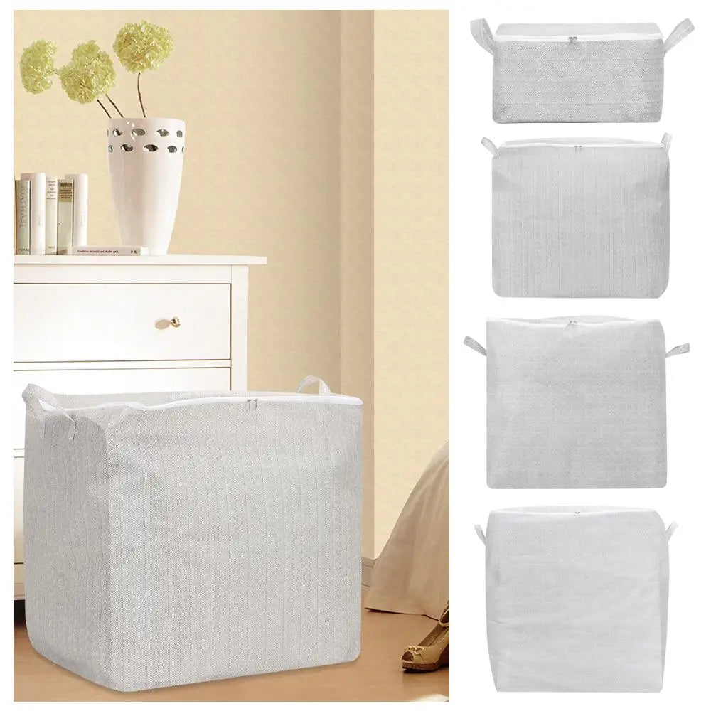 Large-Capacity Clothes Storage Bag Closet Organizers Dust-proof Quilt Storage Basket with Lids Zipper With Handle Oasis Select