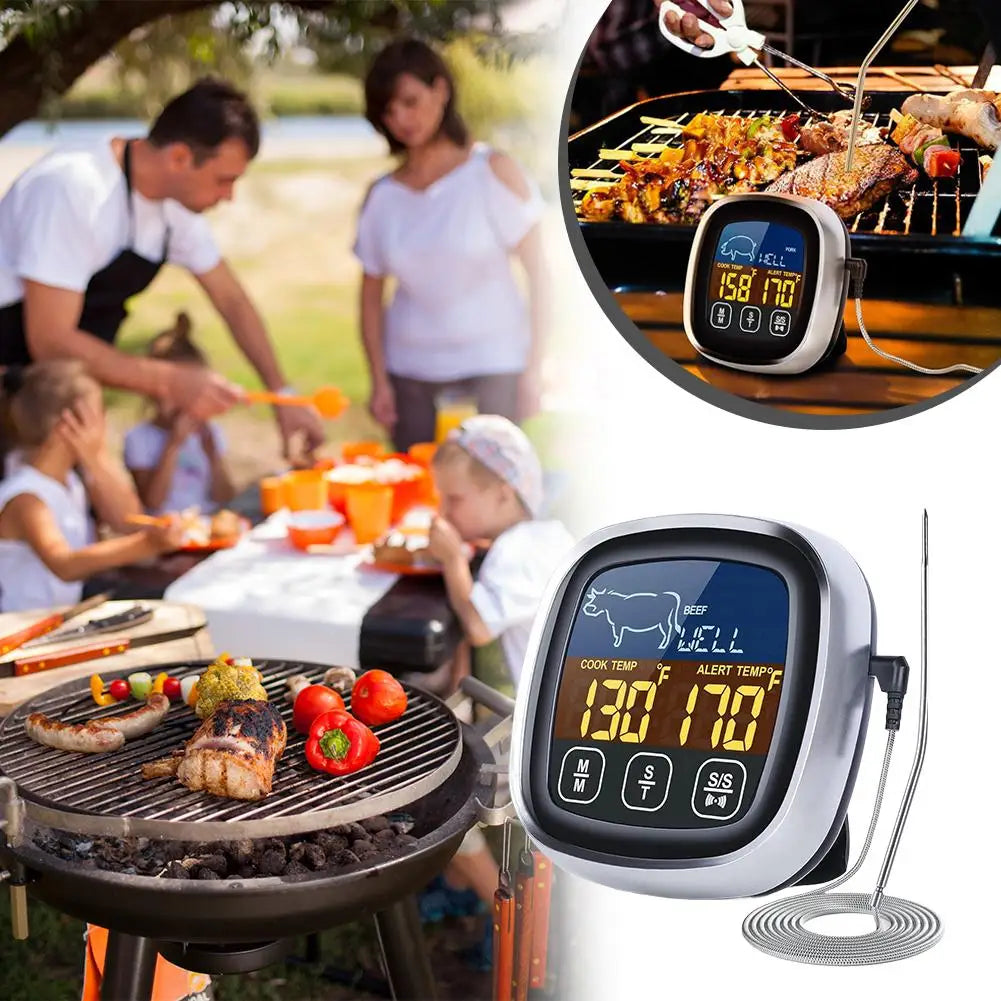 Digital Kitchen Thermometer Probe Touch Screen Meat Barbecue Food Temperature Measure Tool Steak BBQ Timer Cooking Tools 1PC Oasis Select