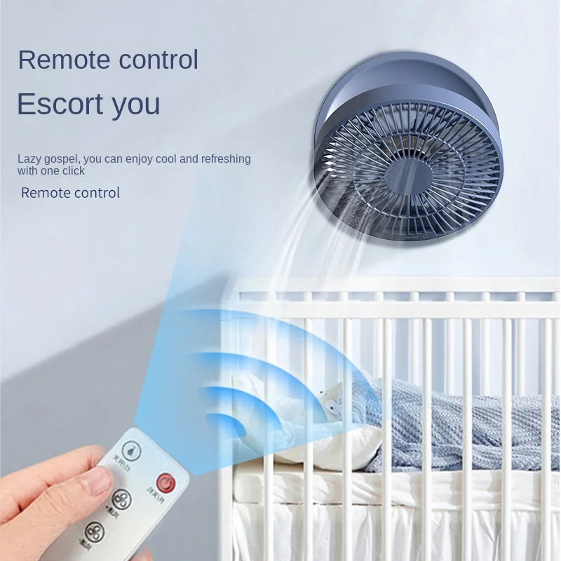 2023 New Fan With Remote Control Portable Wall-hanging Rechargeable Usb Electric Folding Fan Nightlight Air Cooler Household Oasis Select