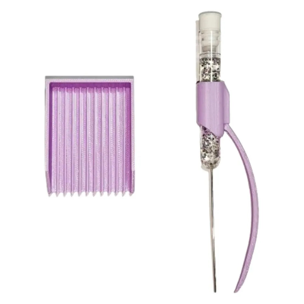 New PP 2.6mm Diamond Painting Tweezers Handmade Stainless Steel Beading Tweezers Set DIY Handmade Beads Gift Oasis Select Purple