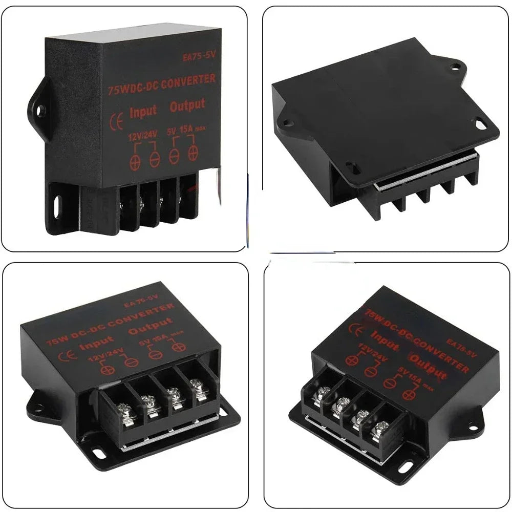 12V/24V to 5V 5A 15AMP 3A 10A 24V to 5V 12V to 5V 15A Car Step Down Reducer DC Converter Voltage Regulator for Car Oasis Select