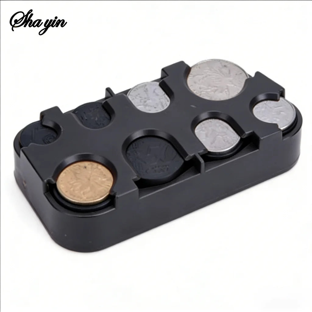 Euro 8-Slot Coin Dispenser & Organizer Box | Change Storage