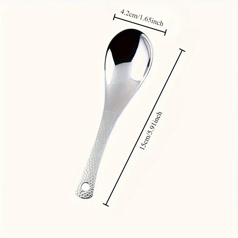 2pcs Stainless Steel Spoon Set- Large Capacity, Mirror Polished Cutlery, Suitable for Desserts, Fruits, and Home Kitchen Use Oasis Select