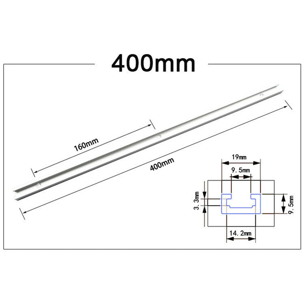 1Pc T-Slot Track 300-600MM Woodworking Chute Rail 19x9.5mm Miter Jig Tools For Woodworking Router Hand Tools Oasis Select 400mm