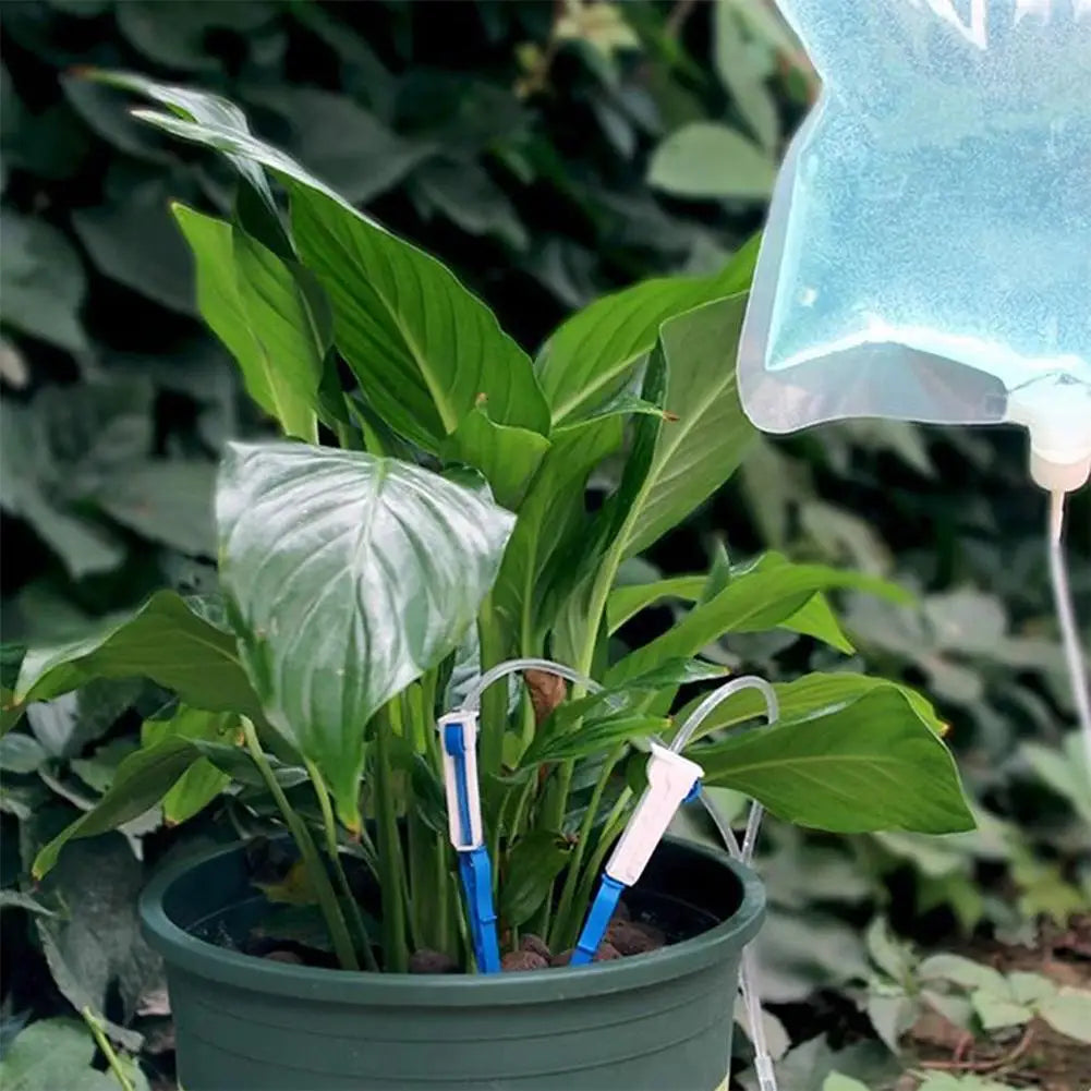 1pc 5.2L Automatic Watering Device Plant Watering Bag Control Of Water Dripping Flow Water Bag Lazy Travel Dripper Oasis Select