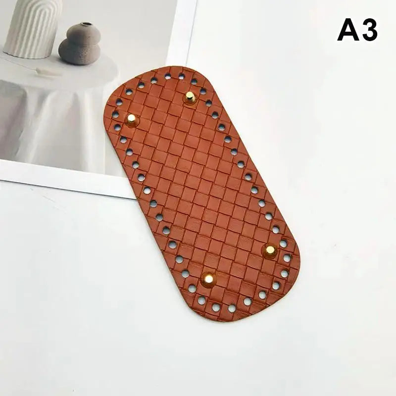 Woven Leather Bag Base 18x8cm | DIY Crochet Purse Bottom Leather Bag Base Oasis Select A3