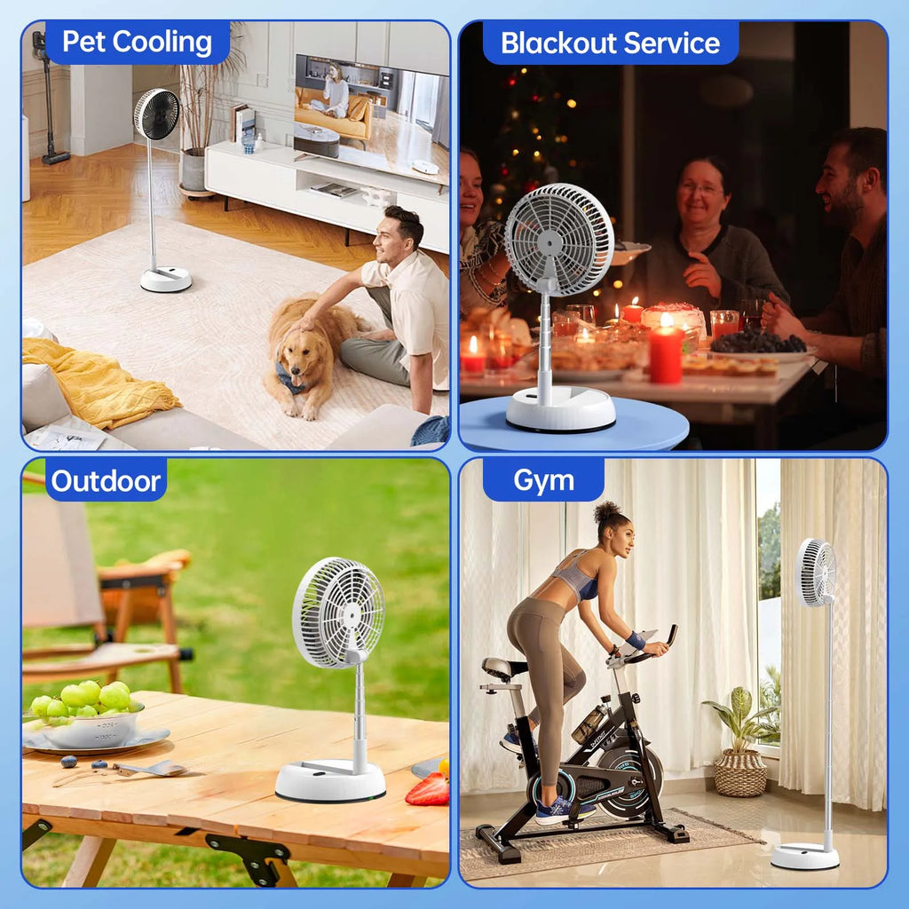 5400mAh Portable Tower Fan – Remote, Oscillating & Telescopic