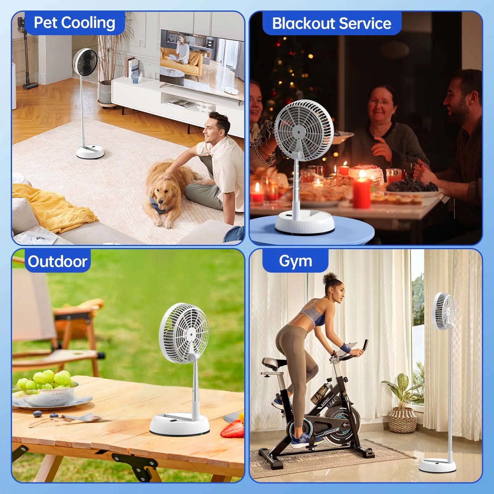 5400mAh Portable Tower Fan – Remote, Oscillating & Telescopic