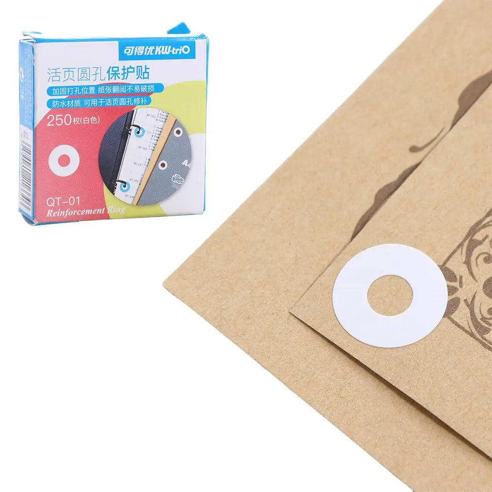 250pcs Hole Punch Protector Labels Loose Leaf Paper Hole Reinforcement Labels Round Stickers Self Adhesive Binding Paper Sticker Oasis Select white