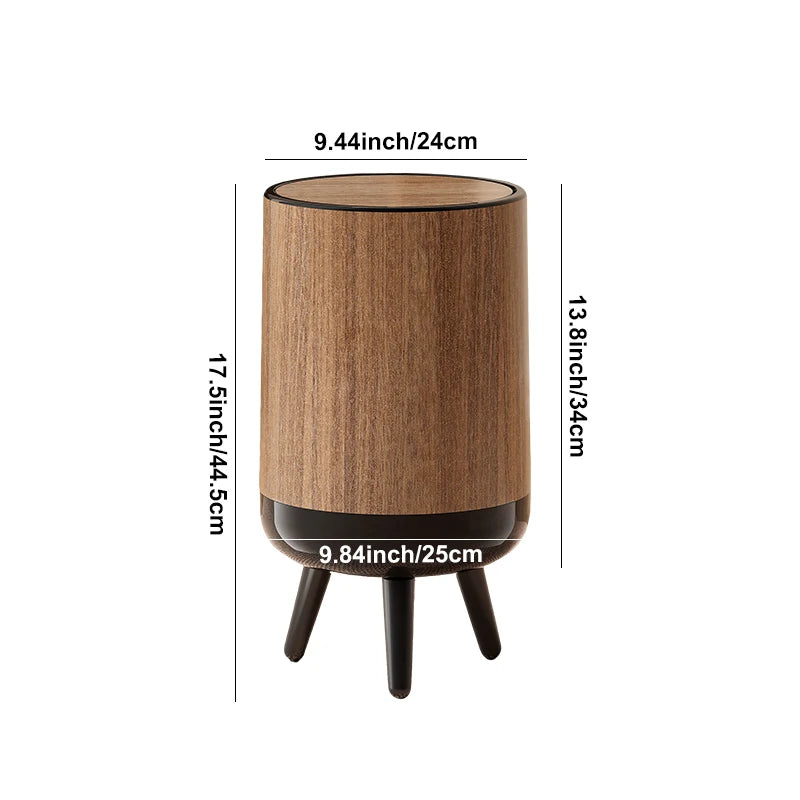 Wood-grain trash cans, classic-style trash cans with stands, shell-shaped trash cans that resist warping—perfect for the living Oasis Select With a lid 15L