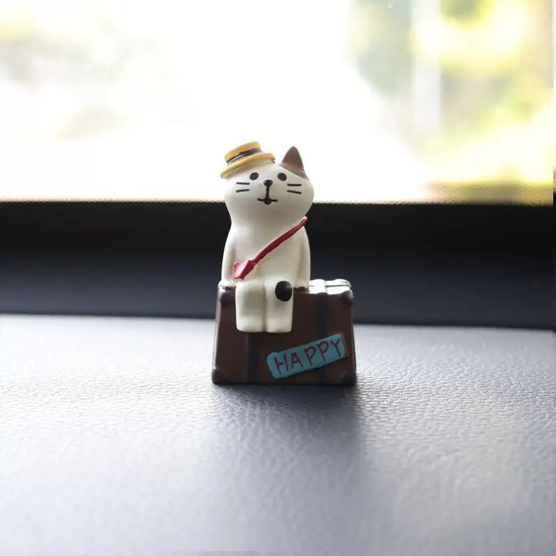 A Travel-loving Cat Desktop Globe A Small Office Decoration A Birthday Stress-relieving Gift Oasis Select Baggage cat 1 3.6cmX3cmX8.3cm