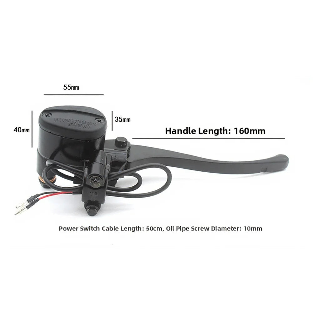 Electric Vehicle Brake Pump Lever With Cut Off Switch For E Bike Scooter M10 Thread 16cm Handle ABS Metal Cycling Parts Oasis Select