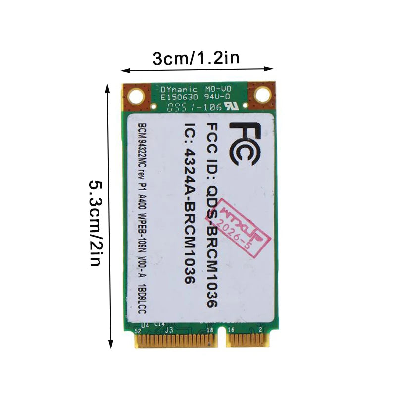 Card For HP6930 2530 2730P BCM94322MC BCM4322 BCM94322 AGN PCI-E Wireless-N 802.11 A/g/n 300Mbps Wlan Card Oasis Select 1PCS